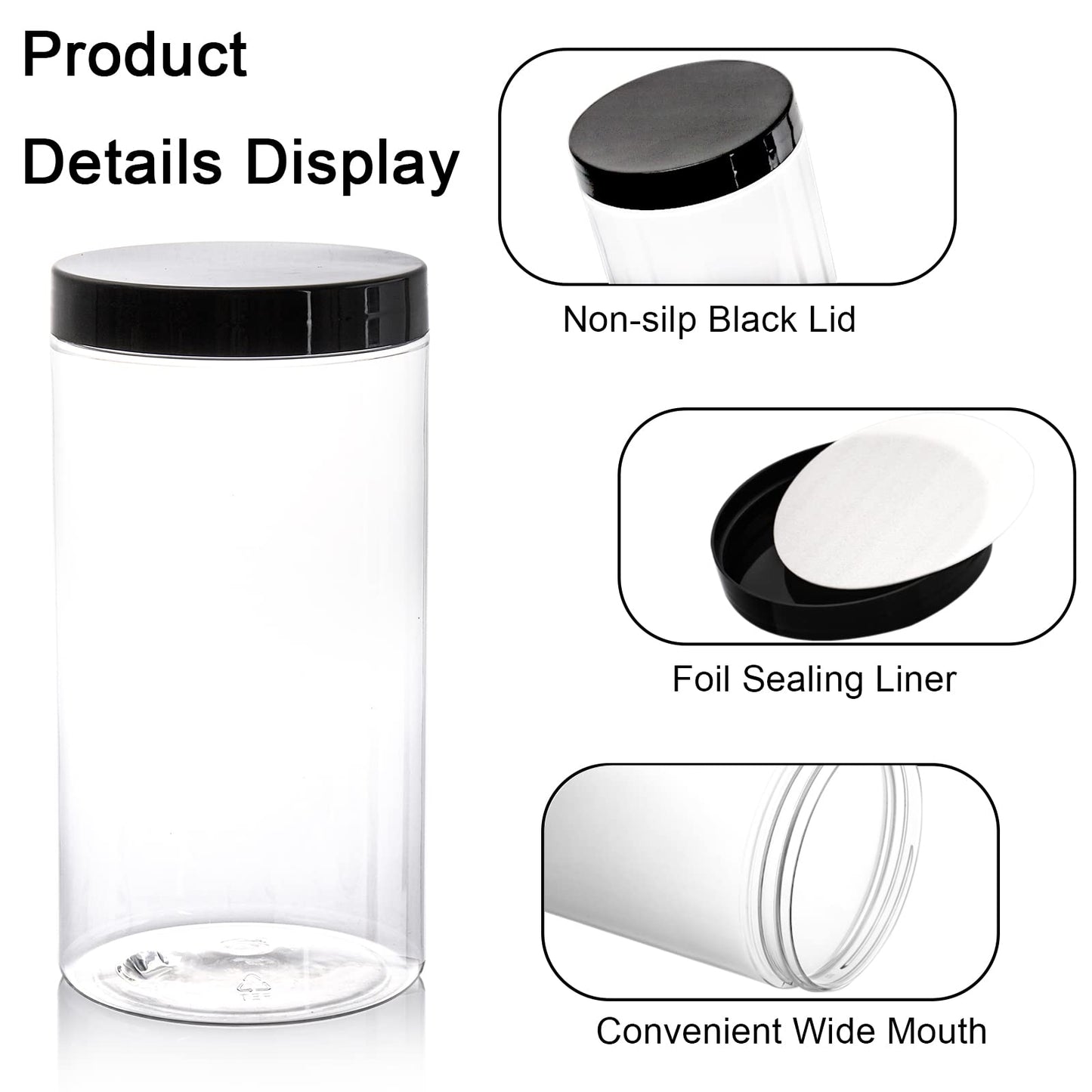 Tall plastic jars