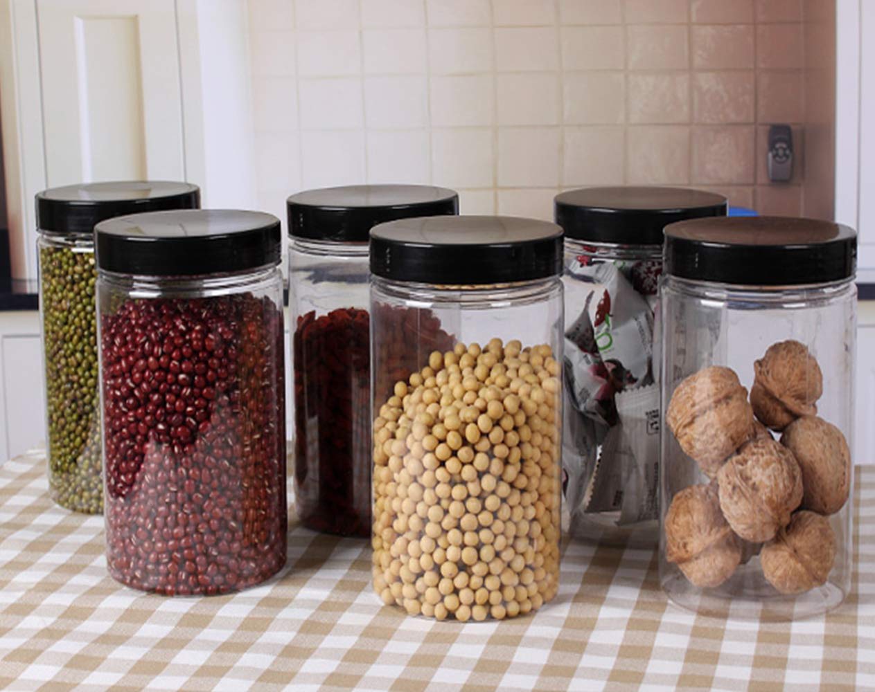 Tall plastic jars