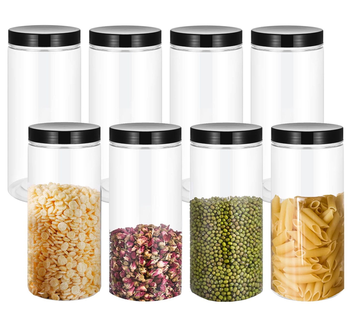 Tall plastic jars