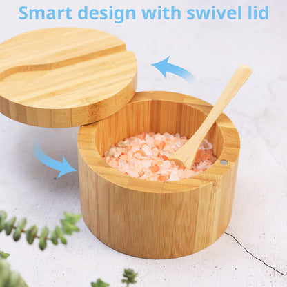 Bamboo salt container