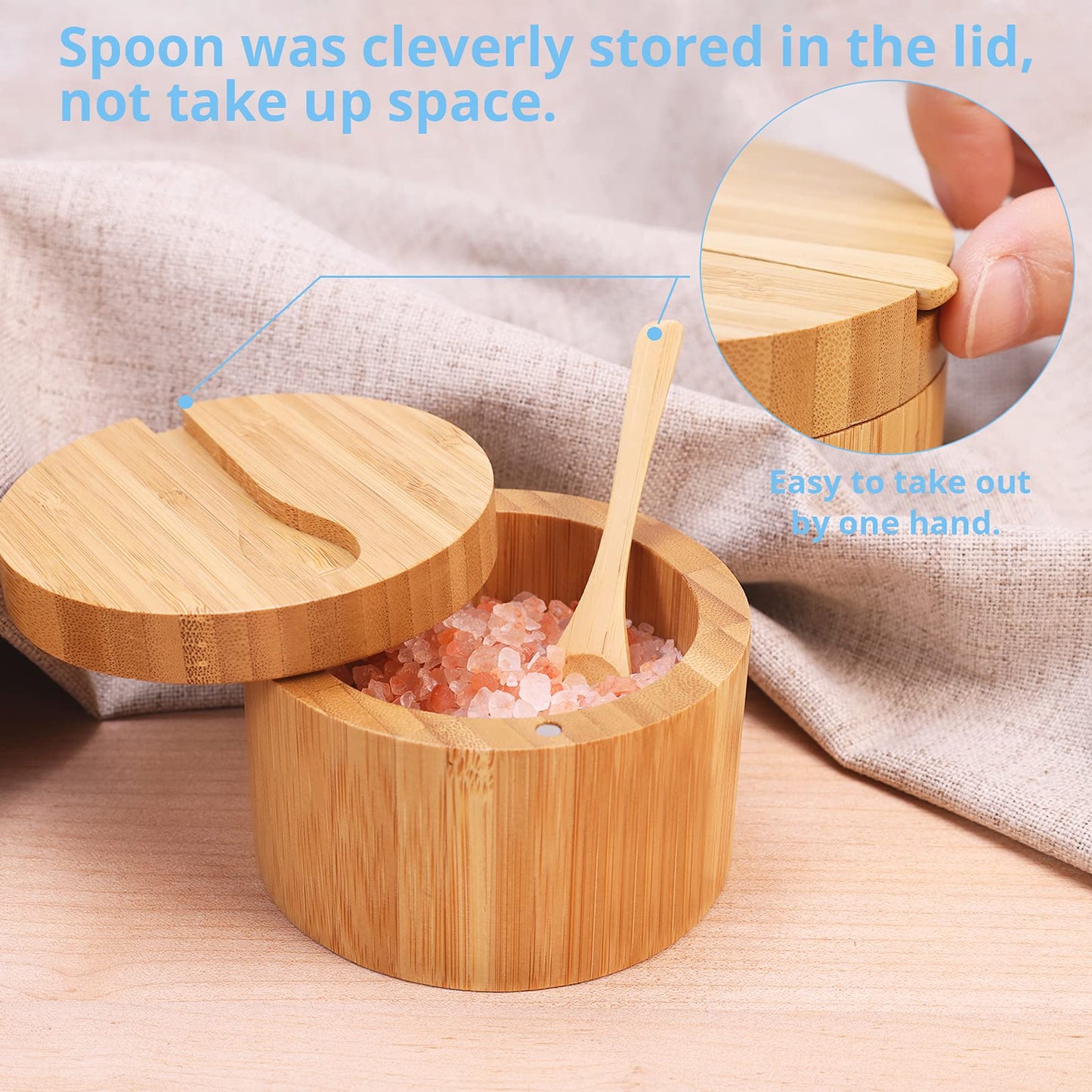 Bamboo salt container